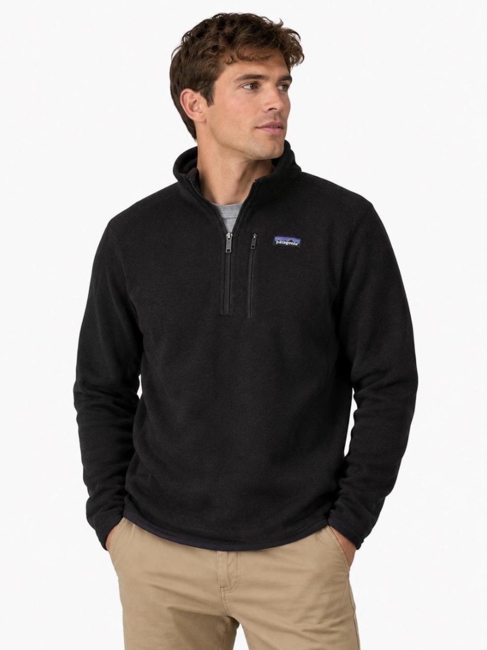 Patagonia Better Sweater Mens L Black Quarter Zip Pullover Fleece Outdoors Gorp